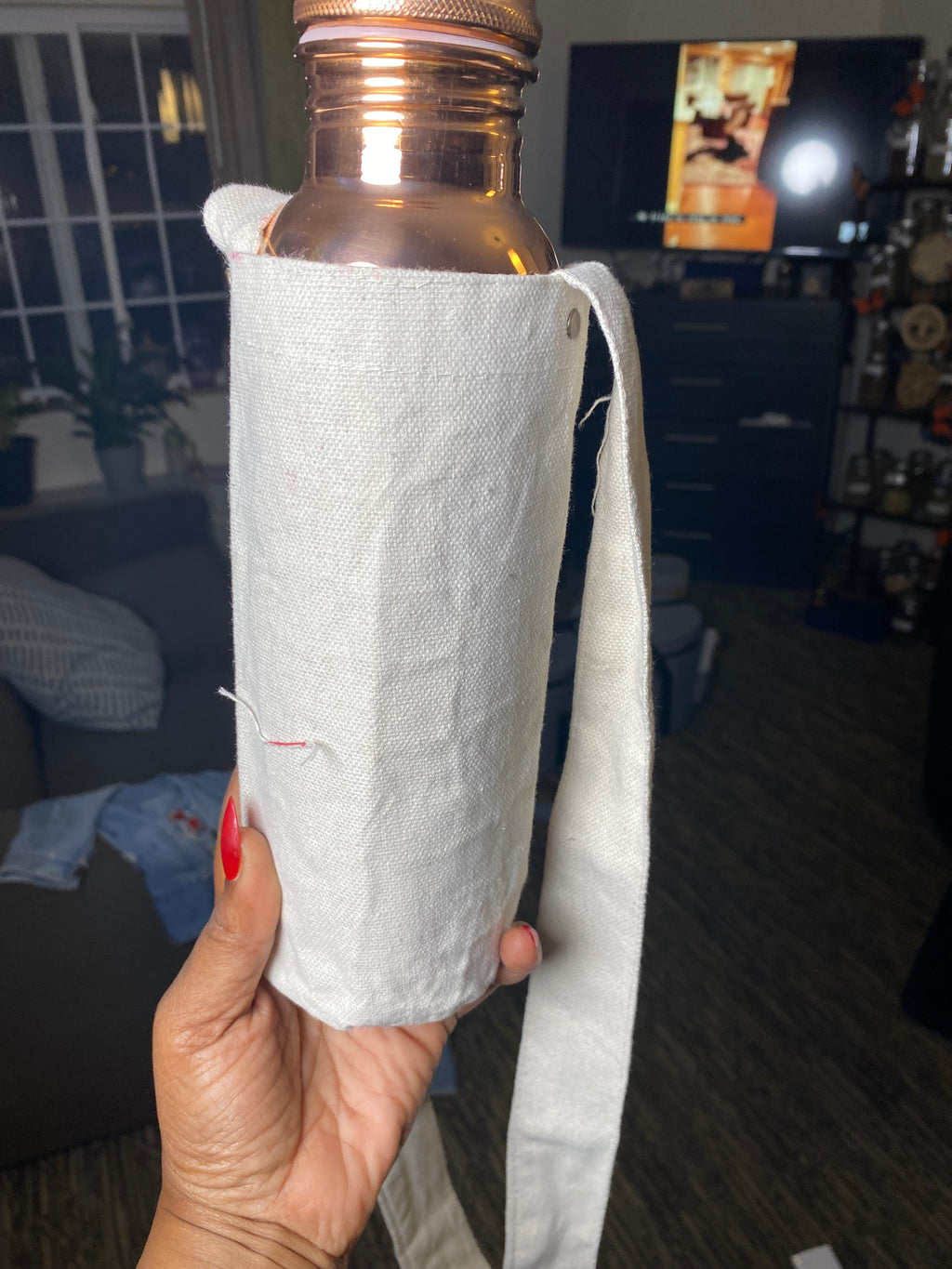 100% COPPER WATER BOTTLE WITH BAG 32oz